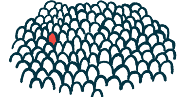 An illustration of a lone rare person in a crowd.