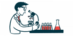 A researcher looks at samples through a microscope.