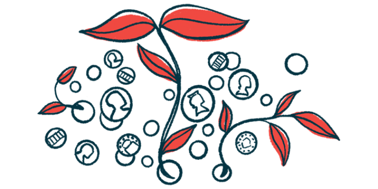 In this money grows illustration, vines are seen springing from a scattering of coins.