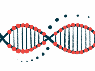 A close-up view of a DNA strand highlights its double helix structure.