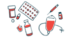 Various types of oral and infused or injected medications are shown.