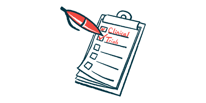 A checklist attached to a clipboard shows the words CLINICAL TRIALS.