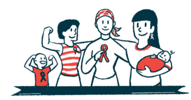 A group of supporters gather together, many sporting ribbons of different types, for an awareness event.