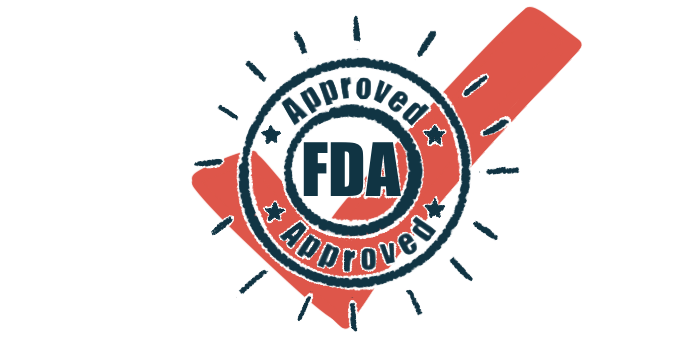 A checkmark overlays a shining seal marked "FDA approved."