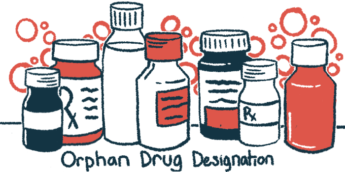 This illustration labeled Orphan Drug Designation features a group of prescription medication bottles.