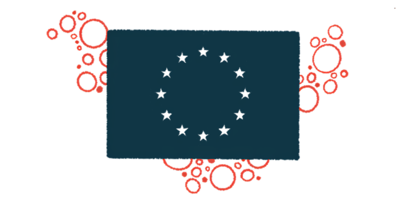 An EU flag is shown on top of bubbles.