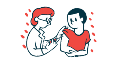 An illustration shows a person receiving a shot.